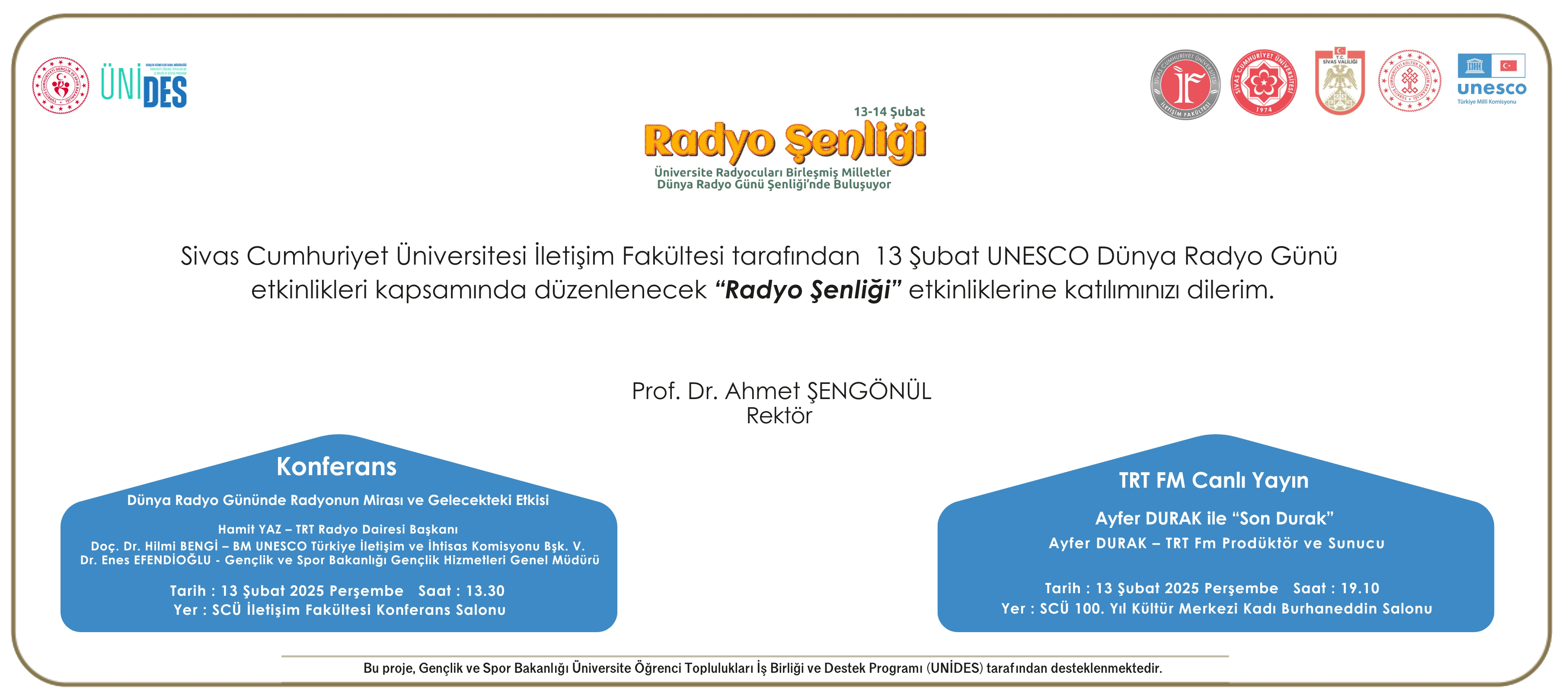Cumhuriyet Üniversitesi Radyo Günleri başlıyor
