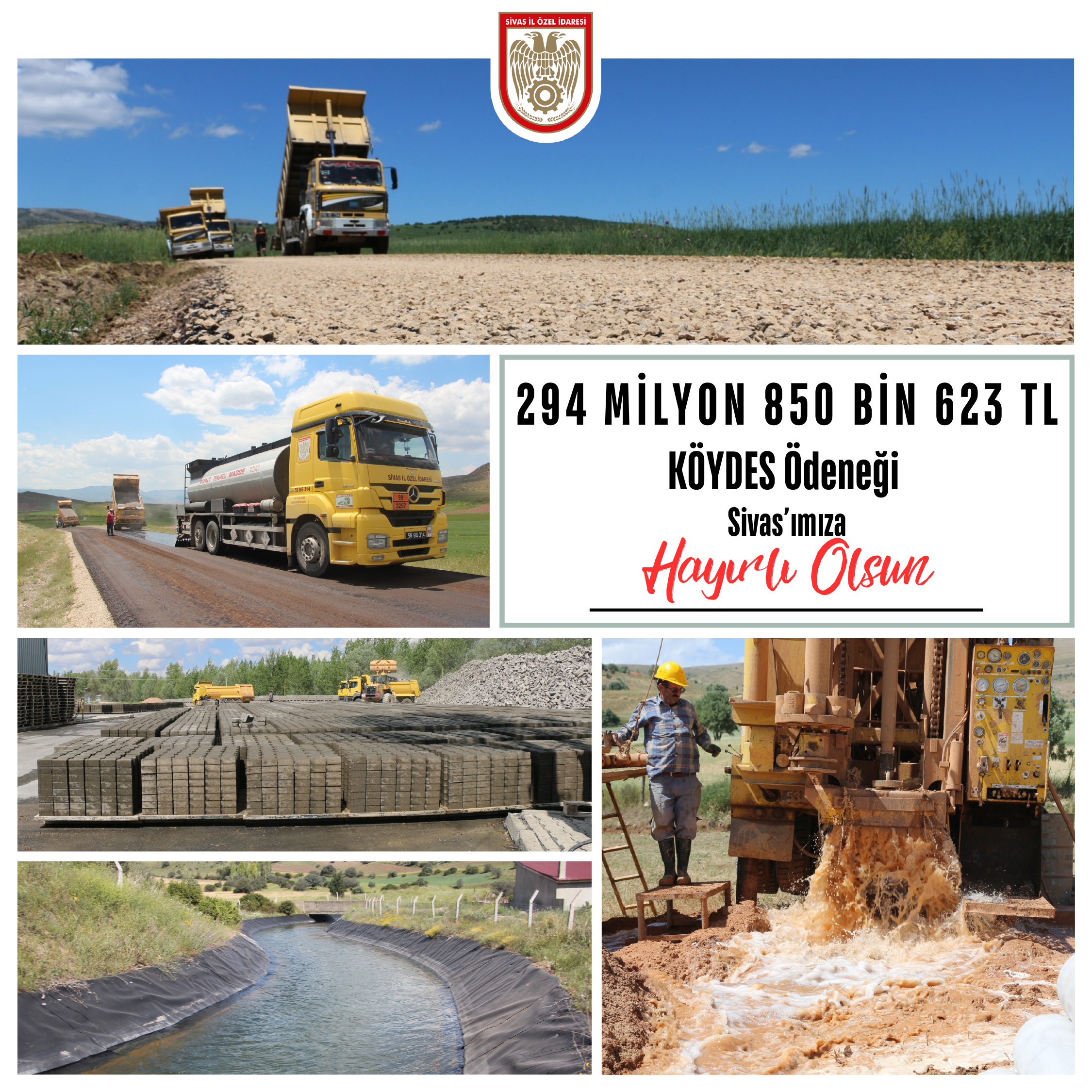 Sivas kırsalına 294 Milyon 850 bin Köydes ödeneği tahsis edildi