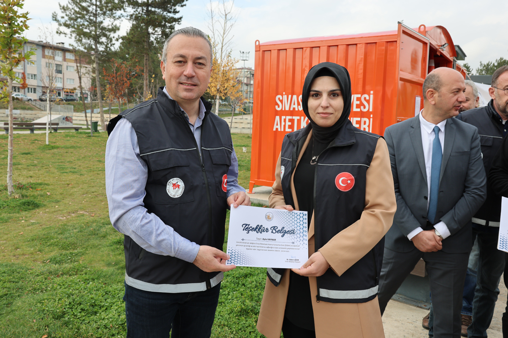 SİVAS’TA AFET KONTEYNERİ UYGULAMASI BAŞLAD