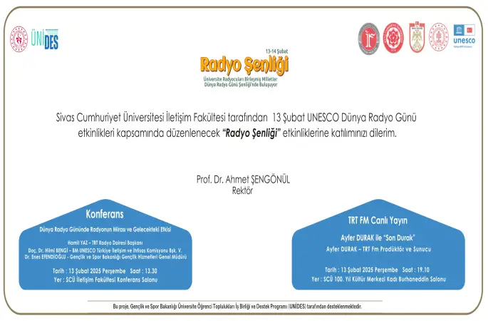 Cumhuriyet Üniversitesi Radyo Günleri başlıyor