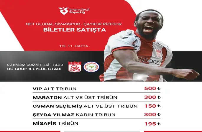 Çaykur Rizespor Maçının Biletleri Satışta