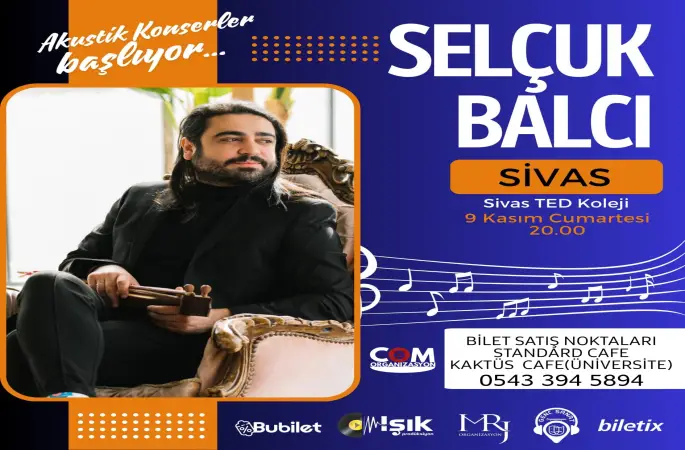 Selçuk Balcı Akustik Projesiyle Sivas'a geliyor