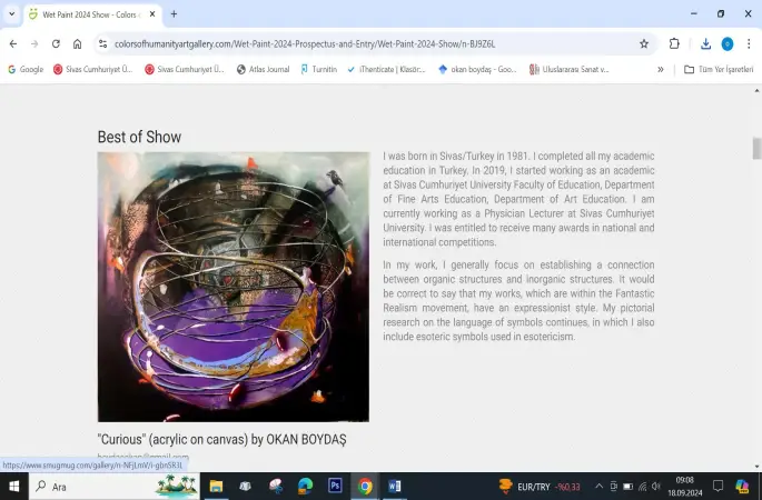 Cumhuriyet Üniversitesi Eğitim Fakültesi Öğretim Elemanı Okan Boydaş'a bir Ödül daha